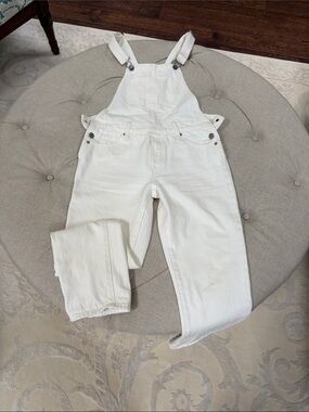 Lucky Brand Women’s White Denim Overalls - Classic Casual Style